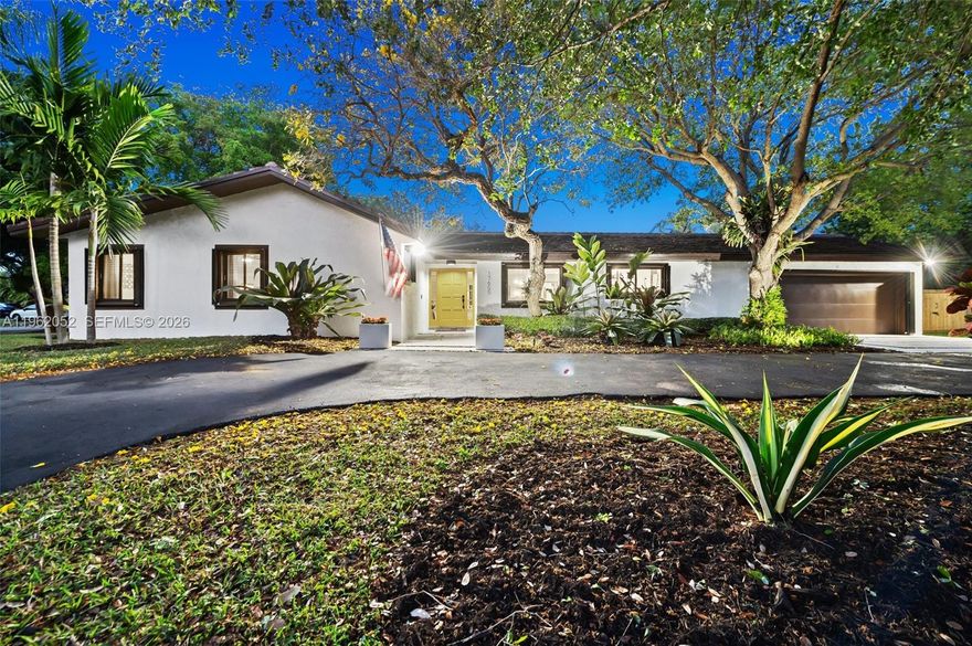 Warm and inviting 4-bedroom, 3-bath home with a dedicated office on a lush corner lot in one of Miami’s trending neighborhoods. Beautiful curb appeal with lighted tropical landscaping. Private backyard oasis with Canary Island Date and African Oil palms, dense hedging, pool, and pergola-covered patio with grill station—ideal for entertaining. Interior features porcelain tile floors, luxury vinyl tile in the bedrooms, remodeled kitchen and updated baths, impact windows and garage door, hurricane shutters, full sprinkler system, automated window coverings in the primary suite, and a large attached storage room with outdoor access. No flood insurance required. Move-in ready South Florida living. Listed below appraised value, the home has a total area of 3,286 SF with 2,715 SF of living area.
