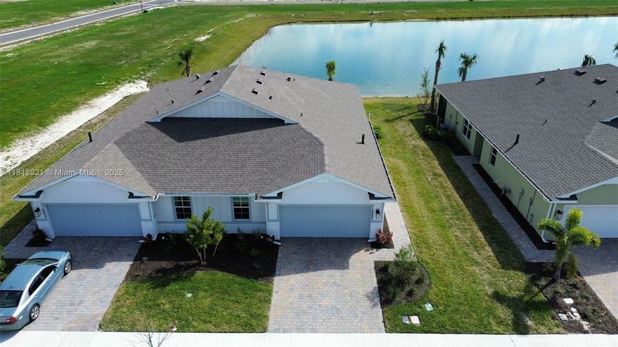 Welcome to your dream villa in Babcock Ranch! This stunning home features 2 bedrooms, 2 bathrooms, and a 2- CG perfect for those looking for a cozy yet spacious living space. The community pool is just steps away, offering a refreshing retreat on hot summer days. The office space is ideal for those who work from home or need a quiet place to study. The villa boasts quartz counters, stainless steel appliances, and a mix of carpet and tile flooring for a modern and luxurious feel. With new construction and a great neighborhood, open concept floor plan with a huge great room is perfect for entertaining guests or simply relaxing with loved ones. impact windows. Don't miss out on the opportunity to make this villa your own and experience the ultimate in luxury living in Babcock Ranch.