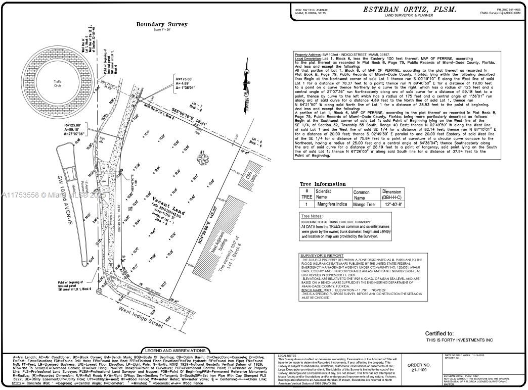 MAP OF PERRINE - Land