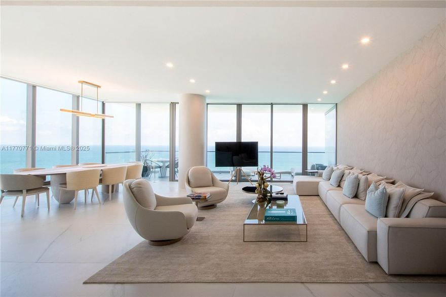 Nestled just north of Golden Beach, Residence 28A at 2000 Ocean is the best deal in this 38-story building — a high-floor unit with 270° of unobstructed views of the Atlantic Ocean, Intracoastal and pristine beaches. This sophisticated half-floor corner home features 3 bedrooms + den, 3.5 baths, 10-ft ceilings, private elevator landings and expansive east/west terraces. 

Amenities include sunrise & sunset pools, Spa Pavilion with yoga room, sauna, atmospheric shower & treatment room, state-of-the-art fitness center, owner’s lounge with catering kitchen & Assouline library, plus landscaped gardens with a dog walk area.