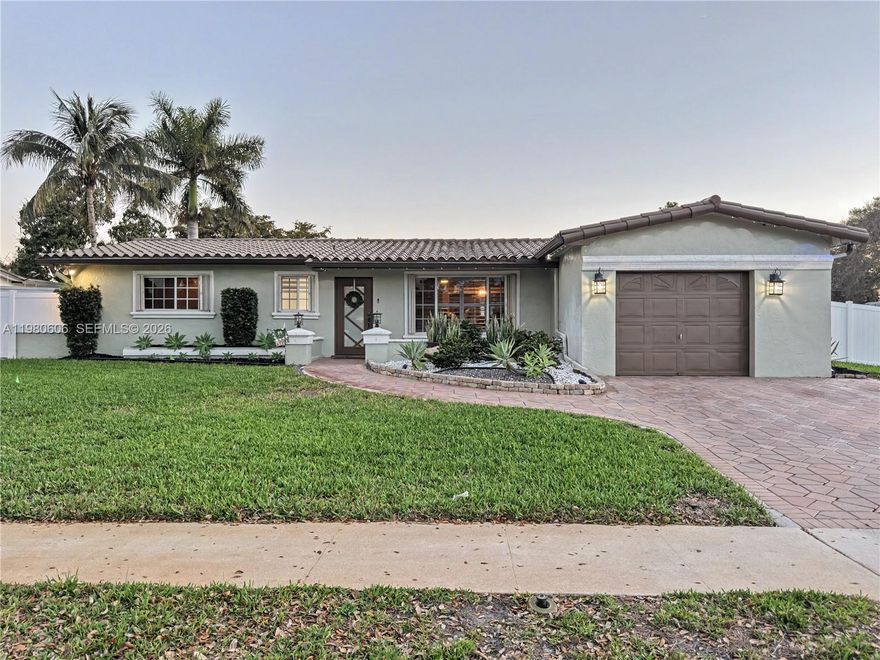 Beautifully maintained 4 bedroom 2 bath single-family home situated on a spacious corner lot. This property features a bright and functional layout, a spacious kitchen, and inviting living spaces perfect for everyday living and entertaining. Step outside to a beautiful outdoor retreat featuring a pool with a waterfall, an outdoor kitchen, and a charming gazebo perfect for hosting guests or relaxing year-round. Enjoy the privacy of the large yard and the curb appeal enhanced by mature landscaping and elegant exterior lighting. Conveniently located near top schools, parks, shopping, and major roadways.