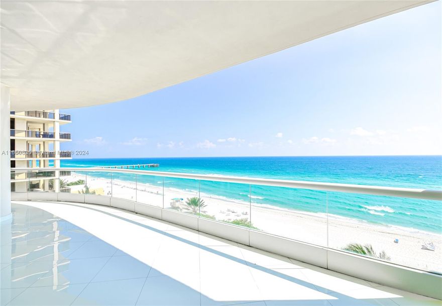 Exquisite 4-bedroom, 6.5-bath unit at Turnberry Ocean Colony, adorned by professional design. Private elevator, oceanfront balcony, marble floors, Italian kitchen, Subzero appliances, wine cellar. Master with dual bathrooms, 2 walk-in closets. Amenities: 2 restaurants, pool, beach Jacuzzi, SPA, Fitness Center, Beach Club. 24/7 security, valet parking.