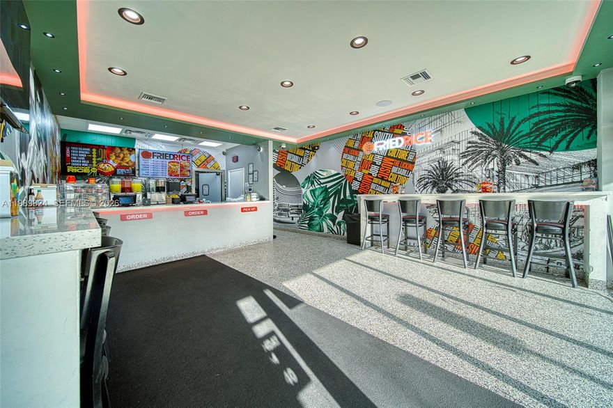 Don't miss this incredible opportunity to own a newly renovated restaurant in the vibrant heart of Cutler Bay. This pristine 1,181 sq. ft. space is available with a long-term lease at an attractive rate of $3,200 per month. Located in a prime area, the restaurant boasts a brand-new renovation just one year old, ensuring a modern and appealing ambiance for your customers. The competitive rent and secure lease offer stability and peace of mind, while the potential for future growth through a franchise purchase makes this a rare find. Act quickly to secure this outstanding opportunity. Contact us today for more information and to schedule a viewing. HD Video Available. CALL US ANYTIME, WE PICK UP!