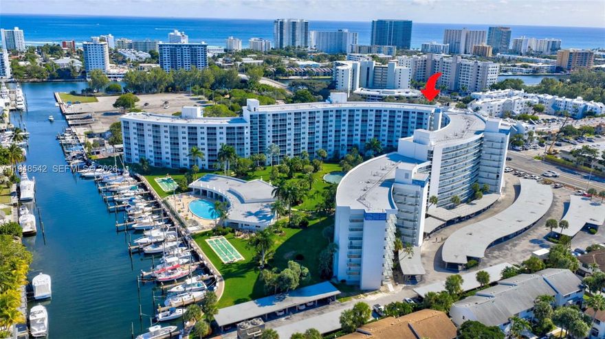 WOW! Location, Location, Location! Enjoy the best of coastal living in this exceptionally located corner-unit at the desirable Sea Haven Condominium & Marina in Pompano Beach. This 9th-floor residence offers beautiful canal and marina views, where you can relax and enjoy watching the boats go by from above. The unit provides excellent privacy and even offers ocean views from the bedroom window. The well-designed 1-bedroom, 1.5-bath layout features impact windows in the bedroom and bathrooms, providing added security and peace of mind. Step onto the screened-in balcony with shutters, the perfect spot to unwind while taking in the serene water views and marina activity.
Sea Haven offers resort-style amenities, including a Waterfront heated pool, clubhouse, marina, shuffleboard and more. Ideally located minutes from the beach, as well as shopping, dining, and nearby parks, this condo is ideal as a full-time residence, seasonal retreat, or investment opportunity. Don't wait!