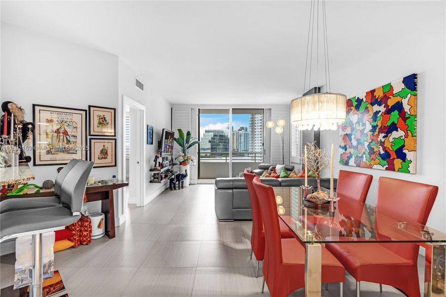 Experience luxury island living at its finest on Brickell Key! This immaculate FULLY FURNISHED 1BR/1.5BA corner unit offers 780 Sq Ft of updated elegance. Enjoy breathtaking views from the wrap-around balcony with Porcelain floors, glass doors, plantation shutters, and a Jacuzzi tub to unwind. Indulge in resort-style amenities including a pool, spa, fitness center, and racquetball/squash courts,  plus two BBQ stations for friends and family to enjoy. One Tequesta Point has recently renovated its lobby, hallways, business center, and owner's lounge to elevate your experience. This is a full-service building with 24-hour security and valet parking. One parking space is included. Explore nearby a recreational park, jogging path, gourmet market and dining options. This unit is Move In Ready!
