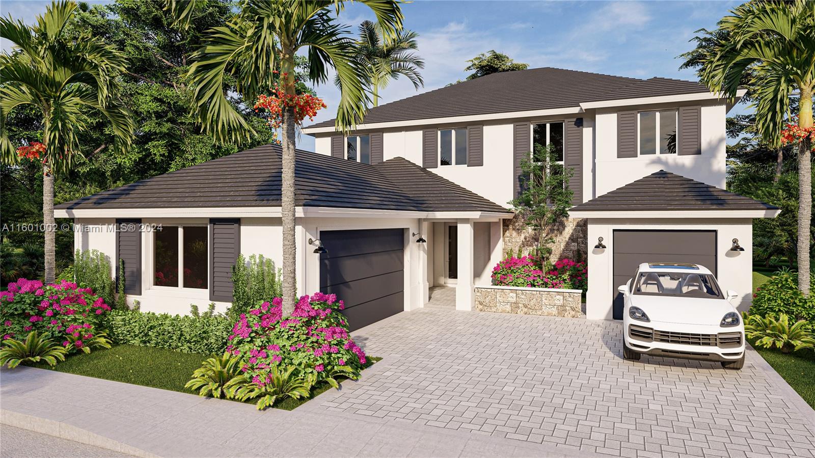 Stunning beauty, spectacular design, nestled in a private enclave of only 26 homes in the prestigious Pine Rockland Estates community, this magnificent home will be completed by the end of this year. The spacious living area boasts volume ceilings, expansive impact windows that flood the space with natural light, designer tile floors, state of the art a/c system. The heart of this home lies in its fully equipped custom kitchen w/ItalKraft cabinets, top-of-the-line JENNAIR appliances, sleek quartz counters & backsplash. The master suite boasts two huge walk-in closets, spa-like master bathroom w/soaking tub, a glass-enclosed shower, dual vanities w/quartz countertops & designer fixtures. A sprawling terrace provides ample space for al fresco dining & lounging.