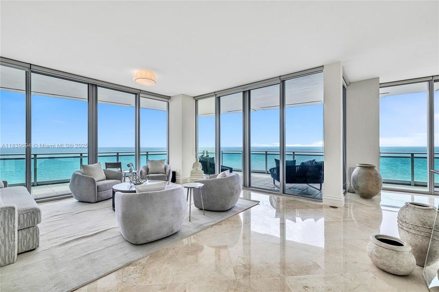 Beautifully finished and fully furnished by a renowned designer, this 3 bed, 3.5 bath corner residence in the heart of Bal Harbour offers panoramic ocean views and direct sightlines to the Haulover Cut—watch the boats come in and out from your home in the sky. Floor-to-ceiling windows flood the space with natural light. The open kitchen features top-tier appliances and elegant finishes. The primary suite boasts a spa-like bath and oversized dressing room. Located in the Ritz-Carlton, enjoy 5-star amenities: Exhale Spa, pools, gym, restaurant, theater, beach service, 24-hr concierge, and in-room dining. Includes oversized parking with EV charger, dog park, and scenic boardwalk access. Steps from Bal Harbour Shops. Lobby renovation underway with renderings available.