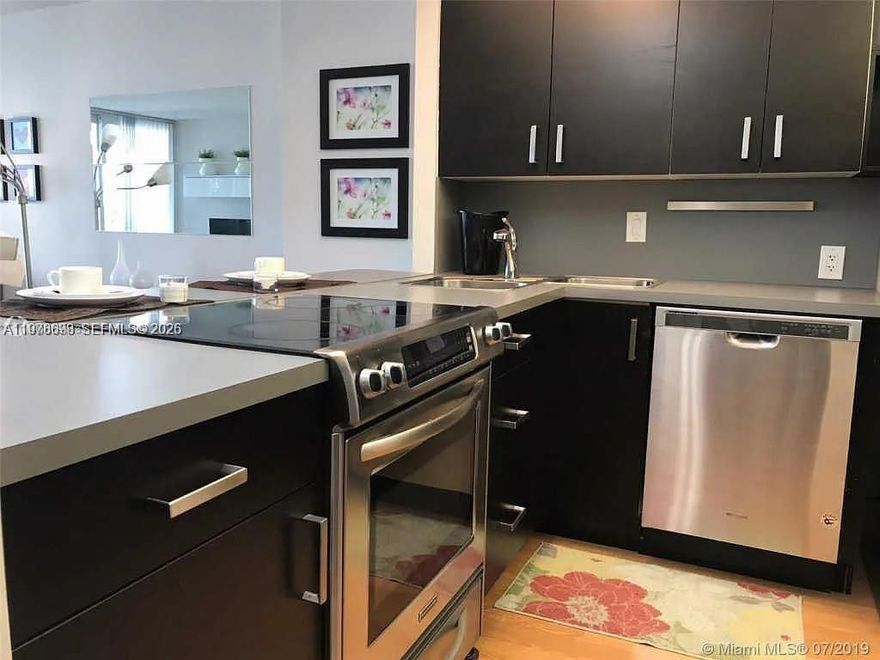 A remodeled unit,  1 bedroom/1 & 1.5 bathroom at Arlen House East! Walk to the beach whenever you wish, close to Oleta Park, Aventura Mall and Bal Harbour Shops.  Relaxing canal and fountain views from all the rooms, with a large size balcony with impact doors slide windows.  The Building has gone through a massive renovation . All amenities are included, a huge pool,  two gyms, sauna,  tennis courts, 24-hour security, and a newly remodeled lobby, a desirable location close to everything.