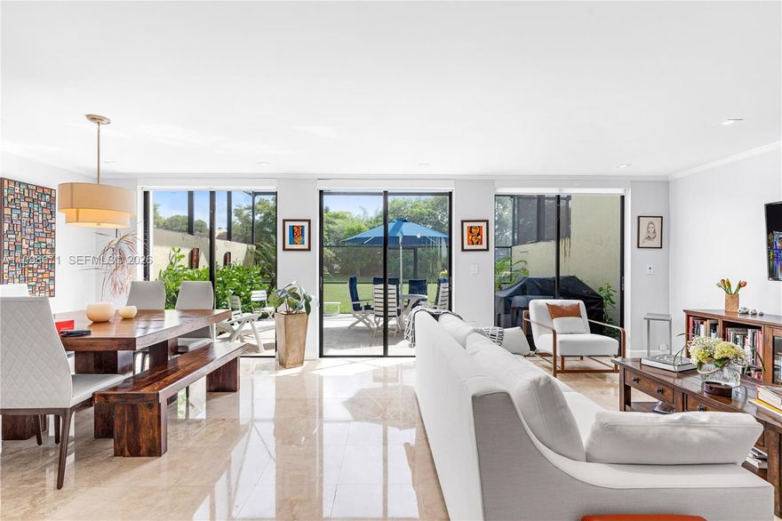 This beautiful corner townhouse is located in the man-gated community of Costa del Sol in Doral. With 3 bedrooms, 3 bathrooms, and 1,712 sq. ft. of living area, it offers spacious and comfortable living. The property features high ceilings, plenty of natural light, and modern upgrades, California closets, LED light fixtures, Brand new A/C unit, stainless steel kitchen appliances, garage with laundry room. Overlooking the living room you can find a large screened back patio with golf course view, perfect for entertaining. Amenities: Costa del Sol includes a pool, tennis courts, pickle ball, children''s playground, bistro restaurant, an 18-hole golf course, and a clubhouse. It is conveniently located near shopping centers, restaurants, schools, the airport, and major highways.