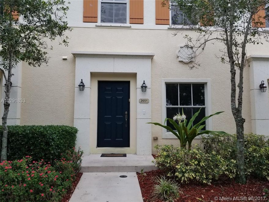 Well maintained 2 bedroom 2.5 bathroom townhome only 10 years new!  Centrally located in Miramar, easy access to the Turnpike and walking distance to both Elementary and Middle Schools.  Property is 2 minutes from the Miramar Park of Commerce.  Don't miss this wonderful opportunity!