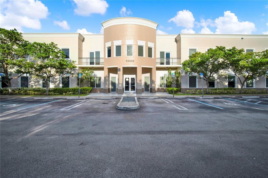 The Metro Office Building offers an attractive exterior and well-maintained common areas, situated just east of Miami Executive Airport for easy accessibility. The property features spacious, tastefully decorated common areas and ample unassigned parking. Suite 207 includes a double door entry, a large reception area, a conference room, seven private offices, an open workspace, and an enclosed kitchen/break room. Restrooms are conveniently located just outside the suite. Tenants are responsible for utilities and services, with no passthrough expenses, ensuring predictable monthly costs.