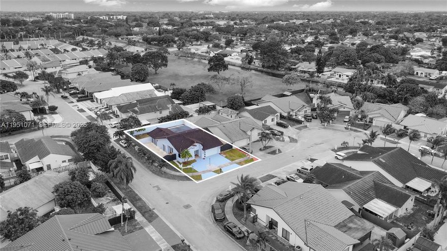 Beautiful corner 3-bedroom, 2-bathroom home, rarely available in this West Kendall neighborhood. Have a boat, RV, or work vehicles? This property offers ample space to store them safely on your own lot. Home features include a newer barrel tile roof (2014), impact windows and doors, newer central A/C (2019), hot water heater (2022), five security cameras, Ring doorbell, and a metal privacy fence. Entertain friends and family with a large covered terrace and an expansive yard.