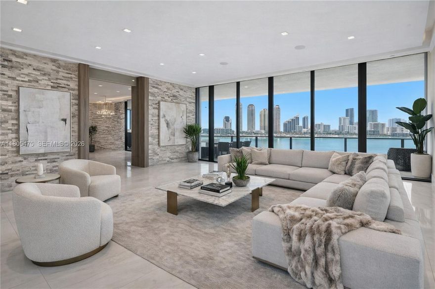 UPDATED!!! Wallpaper removed and a fresh coat of paint throughout. Welcome to Residence 803 at Prive, a luxury retreat on a private island. Spanning 8 lush, waterfront acres, and panoramic views. A stunning 3-bed, 4.5-bath flow-through residence, plus a dedicated staff room, boasts 2,750 sqft of meticulously designed living space & Miele appliances in the kitchen. Enjoy sweeping vistas of the ocean, Intracoastal, and city skyline w/2 expansive terraces, w/a summer kitchen. Enter through a private foyer into a residence with thoughtful design. Prive’s resort-style amenities include: 2 swimming pools, fitness center, a private restaurant, wine & cigar lounge, Spa, tennis court, 24-hour concierge & valet, private marina accommodating up to 150 ft vessels.