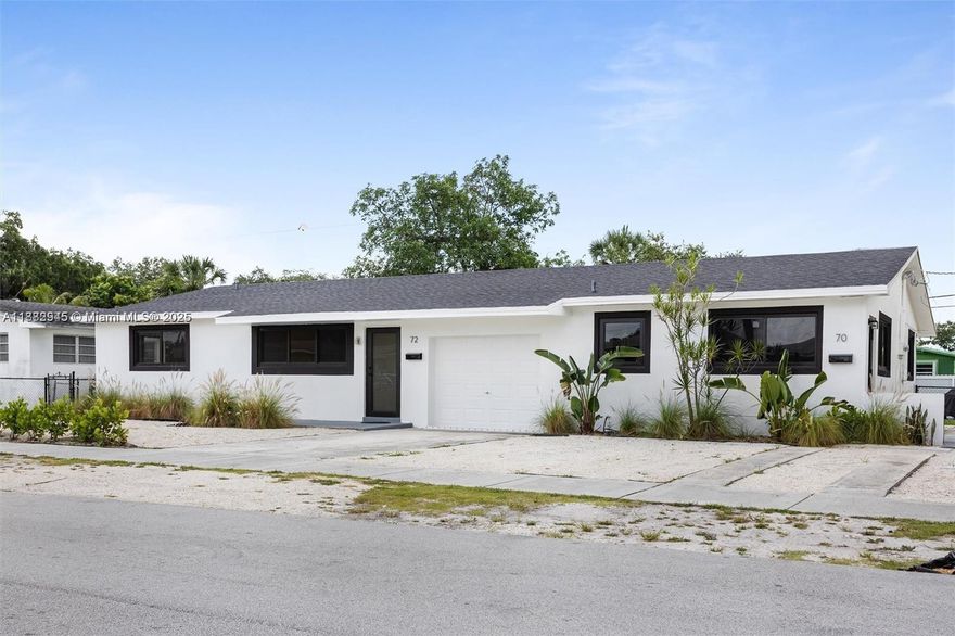 Turnkey Duplex investment on an 8,800 sq ft lot, fully upgraded for long-term peace of mind. Featuring a new roof, hurricane-impact windows/doors, new Washer & Dryer in each unit with new drains, modern kitchens, new baths, tankless water heaters, central A/C, and new appliances with warranties, this 2,521 sq ft property offers low insurance costs and high efficiency. The larger unit boasts 3 bedrooms (can convert to 4), spacious living/dining, laundry room, while the second unit offers open-concept living. With fresh landscaping, privacy fencing, and strong rental potential, this is a turnkey opportunity in a no-flood zone.Centrally located, making it very convenient and accessible to all major destinations and the i95, both airports, the city, and strongly positioned for long-term growth