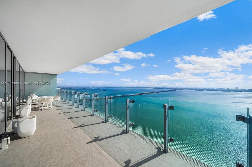 Exquisite 2-Bed + Den 3.5-Bath residence at Missoni Baia featuring an expansive terrace with panoramic bay and ocean views. This impeccably-designed unit offers 2,466 sf of interior space with no detail spared including luxury furniture/furnishings in each room. Perfect for entertaining, this unit features a private elevator foyer, open-concept eat-in kitchen and spacious living room that seamlessly flows outdoor to a 10'-deep private balcony complete with a dining/living area and breathtaking views. Missoni Baia offers unparalleled amenities including 200 feet of bay frontage, Olympic-length lap pool, kid's splash pad, outdoor spa, yoga studio, fitness center, wellness spa, hair/nail salon, pet spa, tennis court, valet, concierge and security.