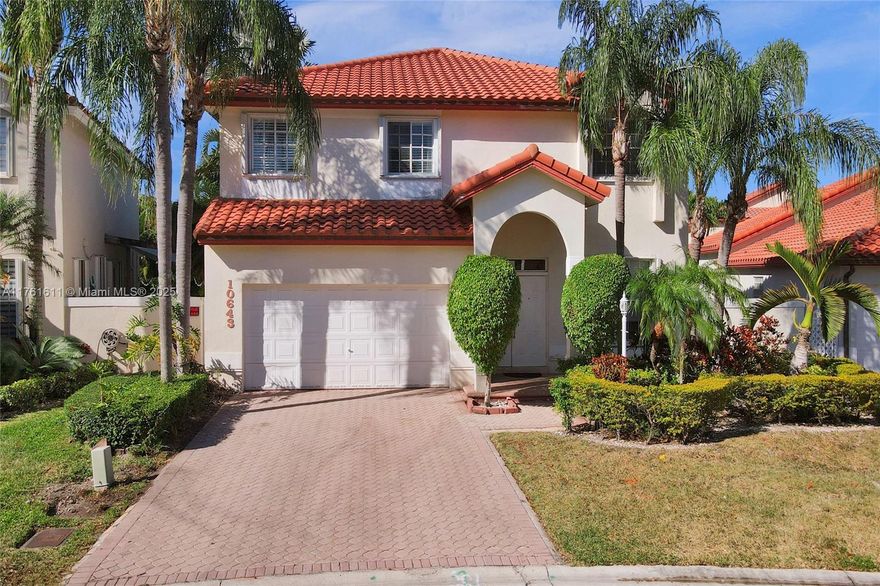 Located in the beautiful community of Doral Sands within the highly desired Doral Park, surrounded by the Silver Fox Golf Course at Trump National Doral. This gated community offers 24/7 security. A rare opportunity to own a single-family home in this charming area.
This two-story home features 4 bedrooms, 2.5 bathrooms, a modern kitchen, a two-car garage, a spacious living area of 2,885 SqFt, and a large lot of 6,504 SqFt. The roof underwent a re-roof tile installation in 2020.
Close to Morgan Levy Park and includes membership to Doral Park Country Club, offering restaurant, sport bar, gym, sauna, pool, jacuzzi, tennis & pickleball courts, and a beautiful children's playground.
Prime location near top-rated schools from elementary to high school. Don’t miss this opportunity!