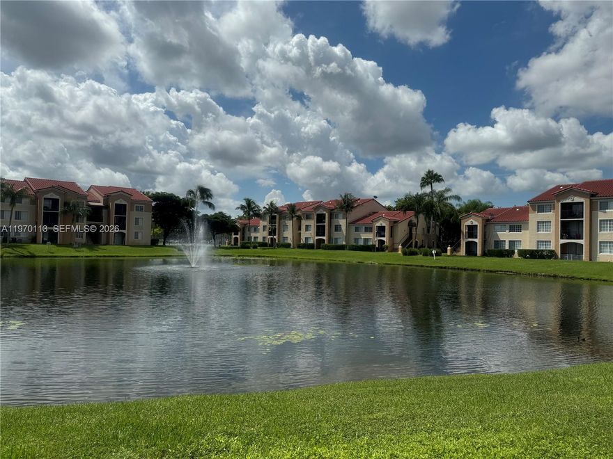 Spacious 2/2 beautiful unit in the 24-hr Guard Gated Community of the Enclave at Miramar. lake view with an open balcony to enjoy the view and morning coffee. Split Floor plan, Washer & Dryer In unit, resort-style clubhouse, new playground, gym & fitness, pool & Jacuzzi, tennis/Racketball court, lots of parking.very close to Miramar Town Center Shops, restaurants, theater, and convenient to FTL and MIA airports. No pet restrictions. No rental restrictions. Quick association approval up to 30 days.