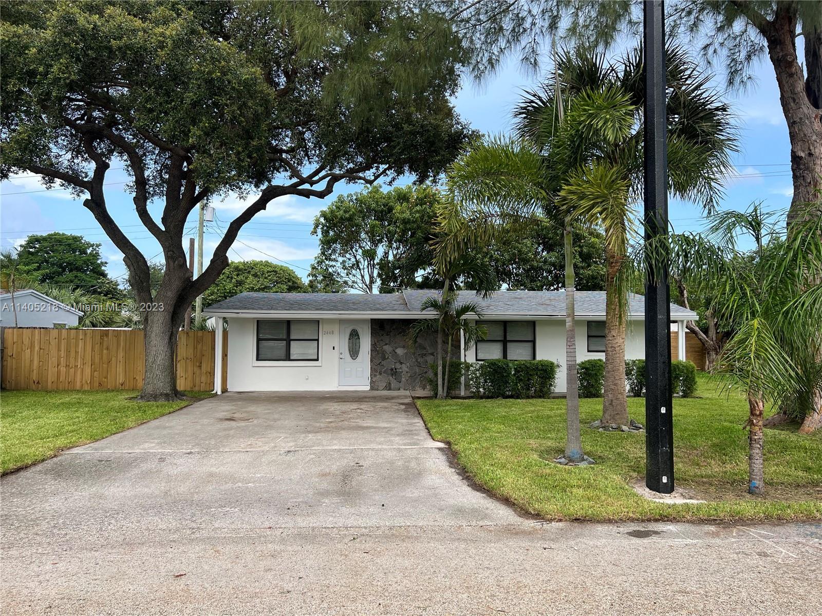 Cozy renovated 3 bed/2 bath single family home with spacious living/dinning room. Permitted second bathroom in master bedroom. Remodeled kitchen, new front fence and roof (2022) also with permits. Up to code electrical and plumbing upgrades.
Kitchen comes with new stainless steel Samsung appliances, wood cabinets and quartz countertops. New tile floors, doors, fixtures and led lights.
The A/C and ducts were replaced 1 year ago. New washer/dryer and tankless water heater recently installed in laundry room.
Large backyard with mango trees. The house is situated in a quiet residential neighborhood, conveniently located within minutes of major supermarkets like Whole Foods, Publix, Costco, Walmart. Close to stores, restaurants and Pompano Citi Centre. Only 10 minutes away from the beach.