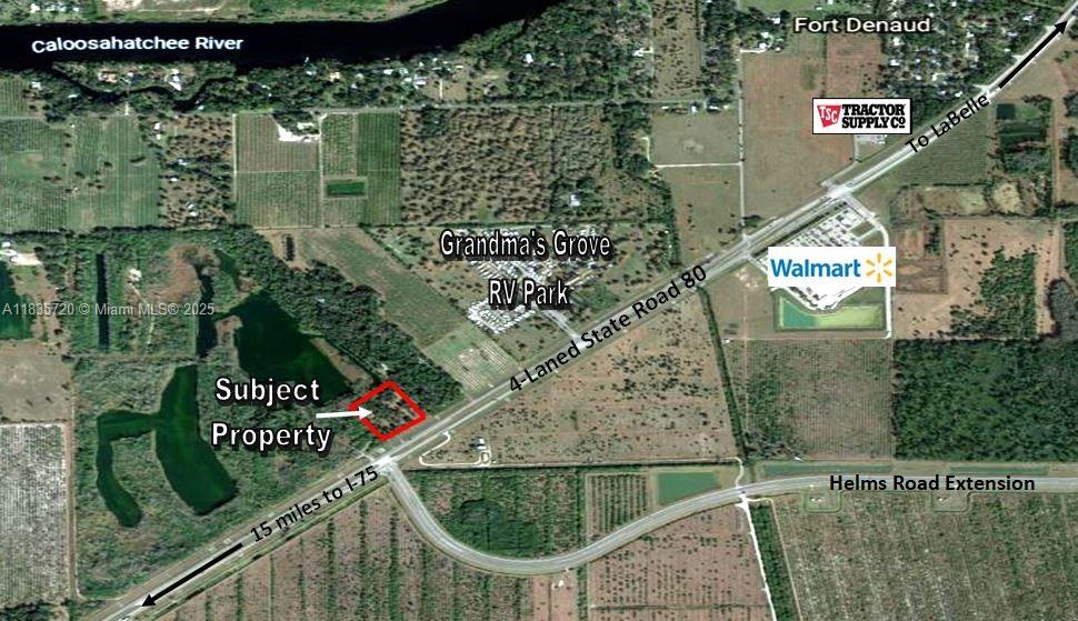 ZONED FOR ACTION! SR 80 W CORRIDOR/ 4.32 ACRES DONE! HENDRY COUNTY APPROVED PLANNED UNIT DEVELOPMENT ZONING IN PLACE, INCLUDING COMPREHENSIVE PLAN AMENDMENT, ON THIS 4.32 ACRE TRACT WITH 550+/- FEET ON 4-LANED STATE ROAD 80 WEST! Approved Concept Plan and Topographical Survey available. Property now zoned for many commercial uses including office and retail space, restaurant and fast-food outlets, alcoholic beverage sales, financial institutions, medical facilities, hotels/motels, storage, convenience store, gas station, schools, and more! This location is close to the Walmart and Tractor Supply and by the Helms Road Extension which is the site of the new LaBelle High School facility. The site is only 3 miles east of Lee/Hendry County line and 30 minutes from Fort Myers.
