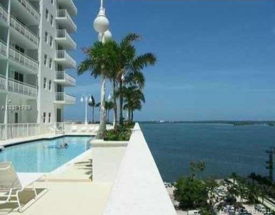 Just REDUCED for quick sale! Great rental (never empty) or make it home. Located Center of Brickell. Amazing water view. New A/C, Water Tank, Carpet. W/D in unit. Walk-in closet!!  HOA $579. Includes cable/internet, water, Roof top pool, hot tub, fitness center, steam room,  1 parking space, 24hr security--This will go fast and increase in value quickly.  Built in 2006 with great management staff.