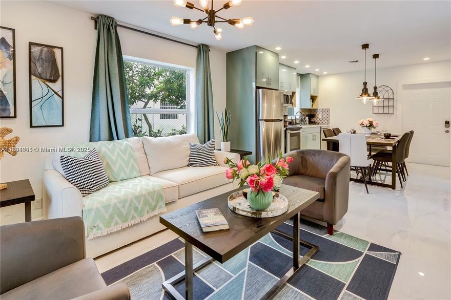 This renovated oversized 2-bed, 2-bath apartment offers a spacious living room filled with natural light and an open layout connecting to a modern, upgraded kitchen. Washer and Dryer inside the unit. 2 assigned parking spaces. Also available furnished. Fast approval. On lockbox and easy to show. Electricity, water, and Wi-Fi are included for a flat fee of $200/month paid by the tenant.