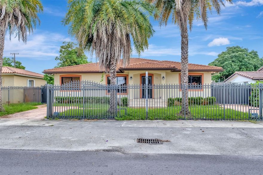 Newly rebuilt in 2013 in established Coral Gables, this home boasts a new roof, impact windows/doors, plumbing, water heater, & electrical. Features include porcelain tile, wood floors in spacious bedrooms with en-suite baths & walk-in closets. Main house offers 3 beds, 3 baths, & large open kitchen. A separate efficiency includes a full kitchenette (4th bed, 4th bath). Enjoy new monitoring system w/no fee or contract. The exterior has room for a pool, 2 front gates, a fenced lot, large storage shed, & ample parking for RVs, boats, or trailers. NO HOA. Great location, close to Miracle Mile, UM Campus, Downtown, Brickell, Highways, Public Schools, & Public Transportation. Live in main, Airbnb efficiency—great income potential! Nearby new homes are selling for $1.3M+, such as 4501 SW 4th St.