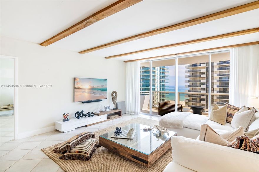 Welcome to your Miami Beach oasis at Seacoast, where relaxation meets style in the heart of Mid Beach. This fully furnished 1 bed, 1.5 bath condo combines the vibrant energy of Miami with the laid-back charm of boho chic decor, offering a unique and comfortable living experience. This updated unit boasts 1,070 sqft with a fully equipped kitchen, walk-in closet, and spacious primary bath. Seacoast is a full service building offering amenities such as: 24/7 security, bayfront pool, fitness center, sauna, bike storage, 1 assigned parking space, and laundry facilities on each floor. Step from the sand, with public beach access directly in front of the building.