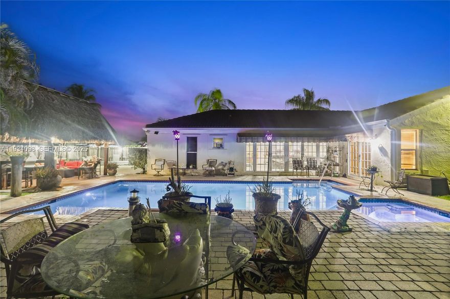 Stunning home nestled in an upscale, safe, and quiet neighborhood. This beautifully upgraded property features modern appliances, a spacious open layout, and thoughtfully remodeled bathrooms. Enjoy resort-style living with a gorgeous swimming pool, relaxing jacuzzi, and a beautifully landscaped backyard complete with a new tiki hut—perfect for entertaining or unwinding in privacy. Meticulously maintained and upgraded throughout. Priced for immediate sale—this exceptional home won’t last long!