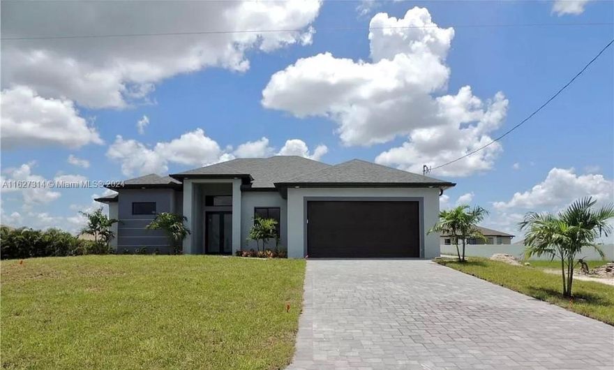 What a beautiful property in the city of Cape Coral ,completely new and meticulously maintained , it was built only two years ago ,the open split floor plan takes advantage natural light , modern fixtures and soft close cabinet, the master bedroom has tray ceiling 2 walk in closets and a large glass, spacious patio to enjoy with family, it is a quiet community ,no HOA , ready to move .
