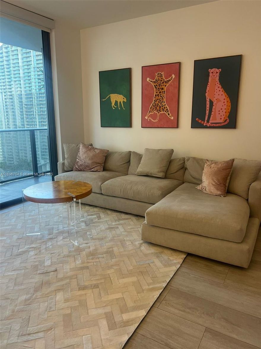 Enjoy this outstanding 133 sqf terrace in the most desired building in the heart of brickell. Really spacious 1 bedroom plus den and most convenient 1.5 bathroom. Amazing floor to ceiling windows and excellent wood like porcelain floors throughout. Washer and dryer in the unit. As resident, enjoy exclusive access to an exceptional array of social, fitness, business and recreational amenities: From a dramatic lobby to two breath taking private pool terraces and sustainable community garden. Elite amenities designed for a higher level lifestyle; steps across trendy Brickell City Center and surrounded by shops, restaurants and the most vibrant neighborhood