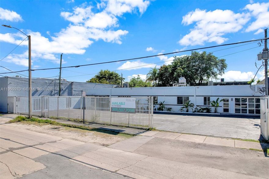 Situated in the heart of Central Allapattah, this fully
renovated freestanding warehouse building oers a rare
opportunity in one of Miami’s most rapidly evolving
commercial districts. With a surge of new businesses,
Allapattah has become a prime destination for light
industrial, creative, high-end storage, and service-based
enterprises. Its unbeatable connectivity to Miami’s core
business hubs and premier residential neighborhoods
makes this location highly desirable.

This high-utility asset is designed for flexibility,
accommodating either a single occupant or multiple
tenants with ease. The oversized, gated parking lot
provides secure on-site parking and the potential to
create a private, campus-style setting. Delivered vacant at
closing, the property is move-in ready for an owner-user
or investor seeking a strategic addition to their portfolio.

Recent capital improvements include impact-resistant
windows, new storefront glass doors, updated flooring,
modern lighting, and landscaping. With secure, gated
parking and a highly functional layout, this property oers
exceptional value in one of Miami’s most dynamic
commercial corridors.