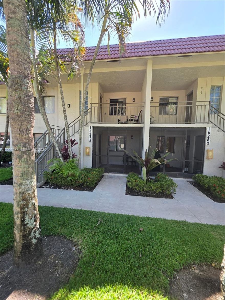 Charming 2-Bedroom, 2-Bathroom Apartment for Sale in Weston, FL. This spacious and well-maintained 2-bedroom, 2-bathroom apartment is perfect for those seeking comfort, style, and convenience. Features: 2 Bedrooms, 2 Full Bathrooms Bright, open living space Fully equipped kitchen with modern appliances Ample closet space in both bedrooms Private balcony/patio with scenic views in unit washer/dryer Central A/C and heating Assigned parking space(s) Community Amenities: Pool and spa Fitness center Gated community for added security Close proximity to schools, parks, shopping centers, and dining options Easy access to major highways. (I-75) This property is located in one of Weston’s most desirable neighborhoods. renting only after 18 months of pucrchsed.  Tenant occupied ( ideal for investors).
