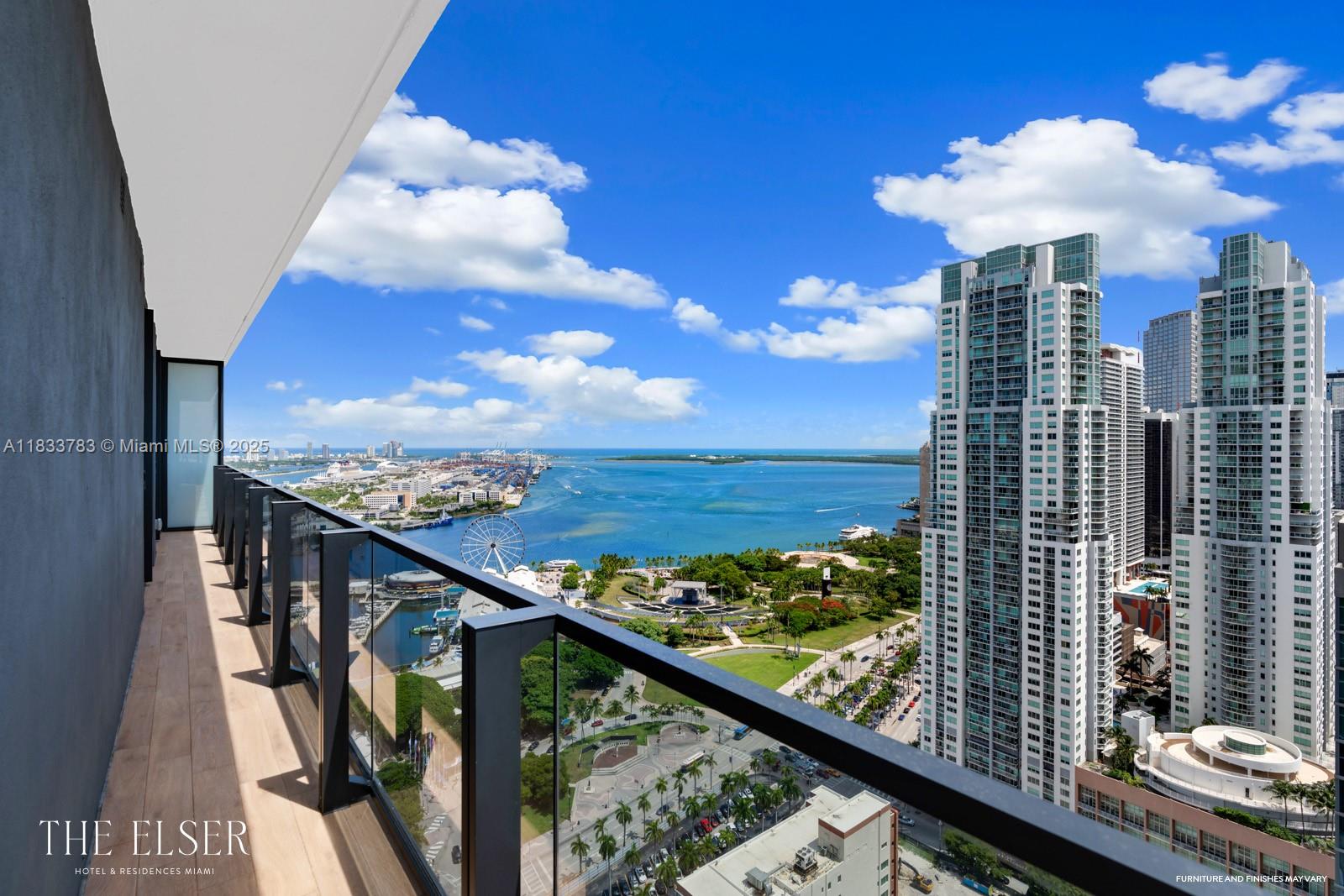 Welcome to Unit 2717 at The Elser Hotel in Downtown Miami! This brand-new, fully furnished 2-bedroom + den residence comfortably sleeps up to 8 guests. Featuring a modern open layout, designer finishes, and floor-to-ceiling windows with stunning bay and city views. Ready for immediate occupancy with a fully equipped kitchen and luxurious furnishings. Enjoy resort-style amenities including pool, fitness center, and 24/7 concierge. Live, work, or vacation in style!