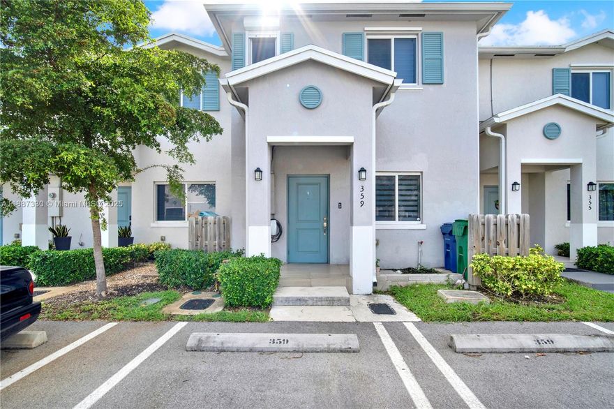 MOVE IN READY! 3-bed, 3-bath, 2-story townhome built just 4 years ago with an open-concept layout. Features a bedroom and full bathroom on the first floor, spacious living area, primary suite with walk-in closet, in-unit washer/dryer, storage room, and two assigned parking spaces in front. Tile flooring downstairs, open backyard space, and plenty of visitor parking. NO HOA APPROVAL NEEDED. MOVE IN WITH JUST $5,000 covering first month’s rent and one security deposit. Upstairs offers two bedrooms and a full bath. Conveniently located near US-1, the Turnpike, shopping, dining, schools, and the Florida Keys.
