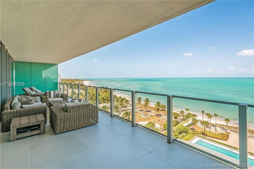 Impressive Residence in the most prestigious ocean front bldg in Key Biscayne. Breathtaking flowthru views of the Ocean, Bay & Miami skyline. Unit completely finished w/ the finest materials. Beautiful Italian doors, custom made closets & porcelain floors. Upgraded open kitchen. State of the art integrated sound system & lighting control automatized by Control4. Command your home; view property from any place in the world. Custom ceilings&lighting. Paneled&paper wall coverings. 3 parking+golf cart space.