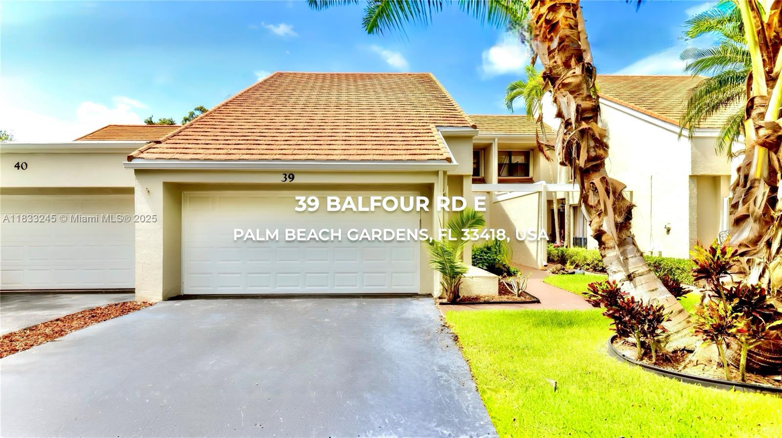 PGA National desirable two-story townhome with first level primary suite, two car garage featuring a spacious layout offered furnished Move-in ready. Flexible floor plan offering 3 bedrooms/2 half baths/ large Loft area upstairs (office, den, may convert to 4th bedroom) Property is walking distance to resort & spa. Upstairs guest's suites for privacy, direct access to enclosed private patio, vaulted Cathedral ceiling with natural fireplace, bright natural light throughout. NEW AC, High impact front entrance door, full accordion shutters all recently installed, Manned-gated community offering security and privacy.