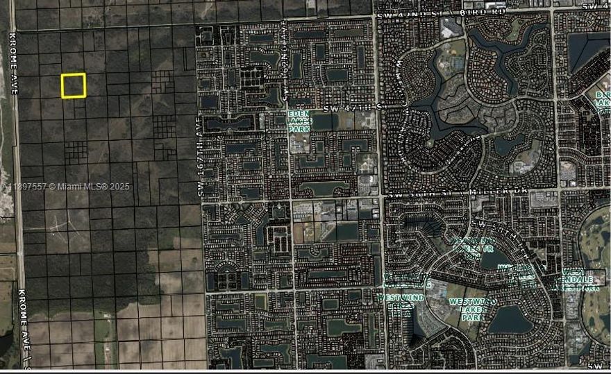 10 acres of vacant raw land close to SW 42 STREET and Krome avenue. Property Use: 99 / ACREAGE NOT CLASSIFIED AG Land Use: ACREAGE NOT CLASSIFIED AG : VACANT LAND (9981) Zoning: 9000/AGRICULTURAL ZONE Lot Size: 10 acres.