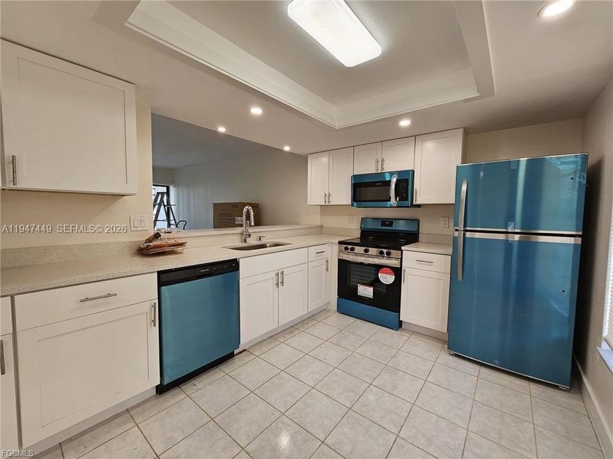 Looking for your dream Waterfront Gulf Access rental condo?! Look NO FURTHER! EVERTYTHING in this condo has had the most beautiful updates! WATER IS INLUDED! Everything you can imagine has been updated. Covered Parking is right in front of unit. Enjoy the amazing pool alongside the Gulf Access Canal. This stunning 2/ 2 first floor corner unit is in the heart of downtown Cape Coral. close to Publix to entertainments and Cape Coral Yacht Club, etc! HURRY and don’t miss the opportunity to live in this beautiful newly updated rental condo.