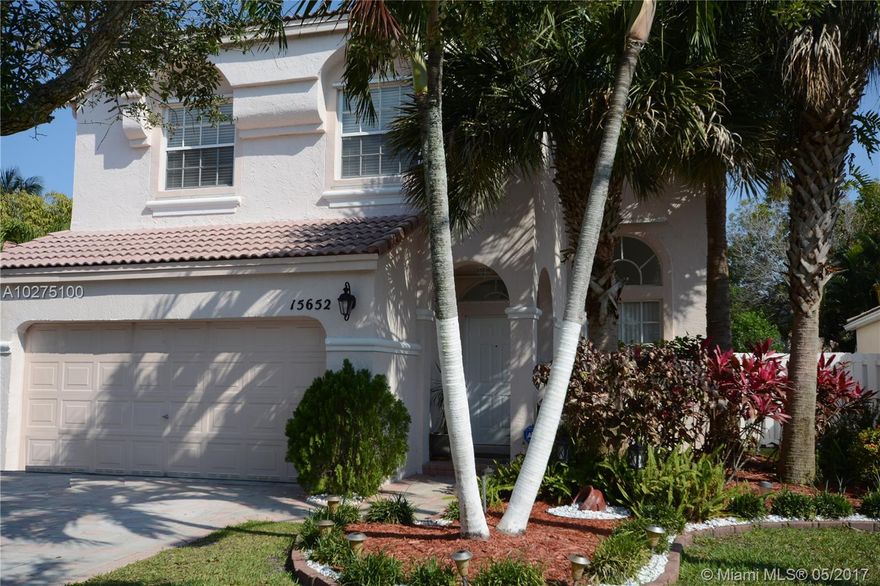 Immaculate is an understatement!  This Classic 1105 model is located in the gated subdivision of Towngate, Cherry Bay. Home boasts a fresh feeling throughout with and upgraded kitchen and a great sense of ownership pride.  Backyard consists of paver type patio with sizable yard that has potential for a pool.  Entire home is equipped with hurricane shutters and has recently been landscaped. The second floor has brand new carpet. Centrally located close to all major highways such as I75 & I595. Short distance to highly regarded Pembroke Gardens mall. Major grocery stores including Whole foods and Costco are also in close distance. This home is foot steps away from community pool and A+ rated Silver Palms elementary. Schedule your showing today!