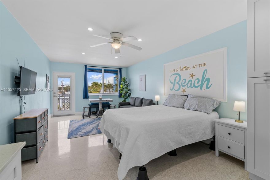 Charming studio just steps from the sand in Lauderdale-by-the-Sea. This fully furnished second-floor unit
overlooks the pool and offers everything you need for easy, beachside living. Inside, you'll find terrazzo floors, hurricane impact windows, and a light-filled living space with modern coastal furnishings. Gated
community with a swimming pool, BBQ area, on-site laundry, and resident parking. Tucked in one of South
Florida’s most walkable beach towns, you’re just a short stroll to the ocean, the pier, and a variety of cafes,
restaurants, and local shops. Enjoy a laid-back, vibrant coastal lifestyle with everything you need right at your
doorstep.