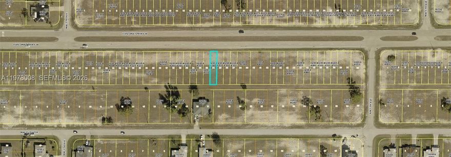 Prime commercial investment opportunity at 624 Diplomat Pkwy W, Cape Coral, FL 33993, strategically located near the development on Nelson Road. This commercially-zoned vacant lot presents excellent potential as a future parking facility, demonstrating considerable demand driven by the adjacent Nelson development. Due to the current size of the lot, it is not large enough to build upon independently; however, investors can acquire this property and hold it for future purchase by the developer seeking to expand their parking needs. Located in one of Southwest Florida's fastest-growing areas with easy access to shopping, dining, and major thoroughfares. Cape Coral's booming economy and rising property values make this an ideal investment for savvy buyers seeking to capitalize on development growth. Perfect for investors looking to position themselves for a strategic sale to developers.