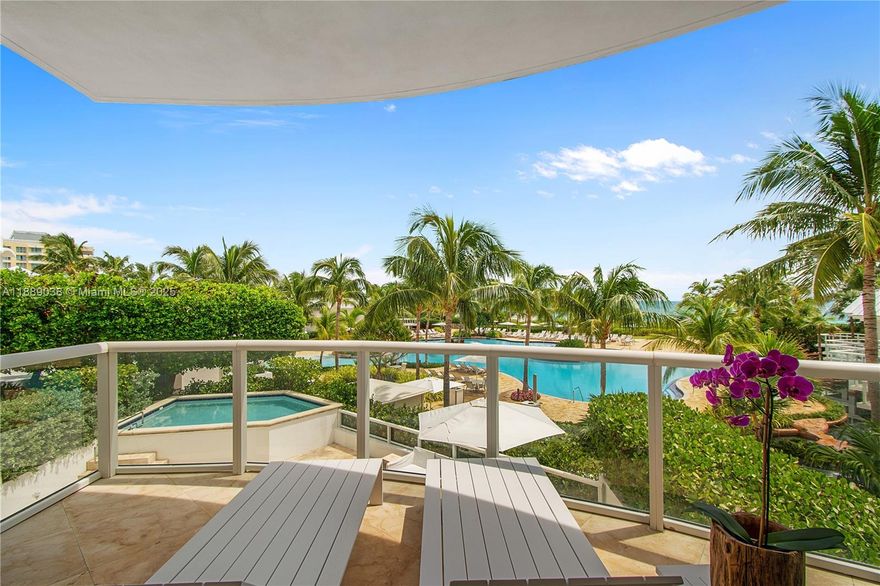 Unique offering at Continuum North Tower. Stunning turn-key townhouse featuring front row unobstructed ocean views from every level. 4 beds, 4 full baths, large open kitchen, living and dinning rooms, private pool and Spa in a total area of 5,100 sf. (2,556 SF of indoor living area and 2,525 SF of outdoor space). Private entry, 2 parking spaces. Lots of privacy. Perfect for entertaining and family vacations. Continuum is an exclusive upscale beachfront resort with 12 acres, 2 lagoon pools, beach towel and food service, a state-of-the-art gym and spa, restaurant, 3 tennis courts and pro-shop, valet parking, security and concierge. Luxury Oceanfront Living at its best! Available Now till June 15th 2026.