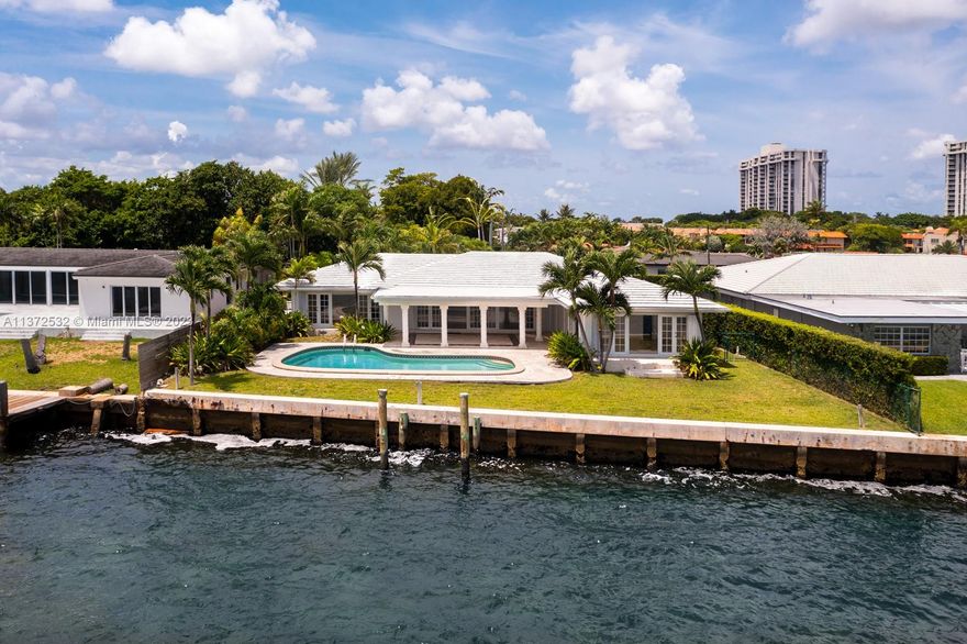 Lowest priced Open Bay Waterfront property on the market. Property is situated on an oversized 16,232 sf lot on a cul de sac in Miami Shores. 95' of water frontage. Home is renovated. Beautiful, quiet location situated in the heart of Miami Shore's highly coveted waterfronts on the open bay.