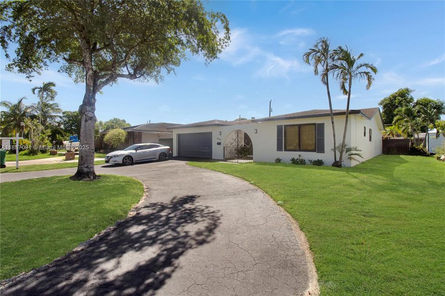This spacious 3-bedroom, 2-bath residence combines sleek modern style with thoughtful upgrades throughout. The heart of the home is the chef-inspired kitchen with a gas stove, perfect for cooking and entertaining. A large living area offers plenty of room to relax or gather, while the beautiful entry with an ornate gate sets the tone for the property’s unique character. Step outside and enjoy your own private pool, complemented by peace of mind with impact windows and doors, a newer A/C, an updated electrical panel, updated plumbing system. Freshly painted inside and out, the home also features a circular driveway for convenience and curb appeal. Located in a sought-after Miramar neighborhood, close to schools, shopping, and major highways, this home is ready to impress.