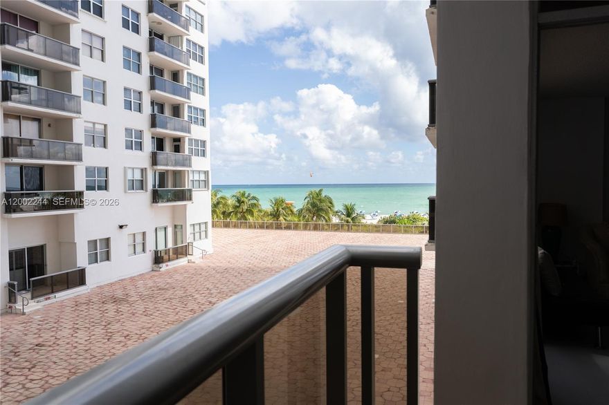 Spacious 1-bedroom, 2-bath condo offering 1,063 sq ft with a private balcony and ocean views on Millionaire's Row in Miami Beach, now priced to sell!  Flexible layout allows for reconfiguration, including creating a second bedroom or home office. Full-service building with amenities including valet, fitness center, on-site convenience store, and direct beach and Boardwalk access. Conveniently located near Publix, restaurants, shopping, the vibrant Miami Beach Bandshell, and tranquil parks.  Seller will pay the current special assessment prior to closing. Contact us to schedule a private tour or for additional information.