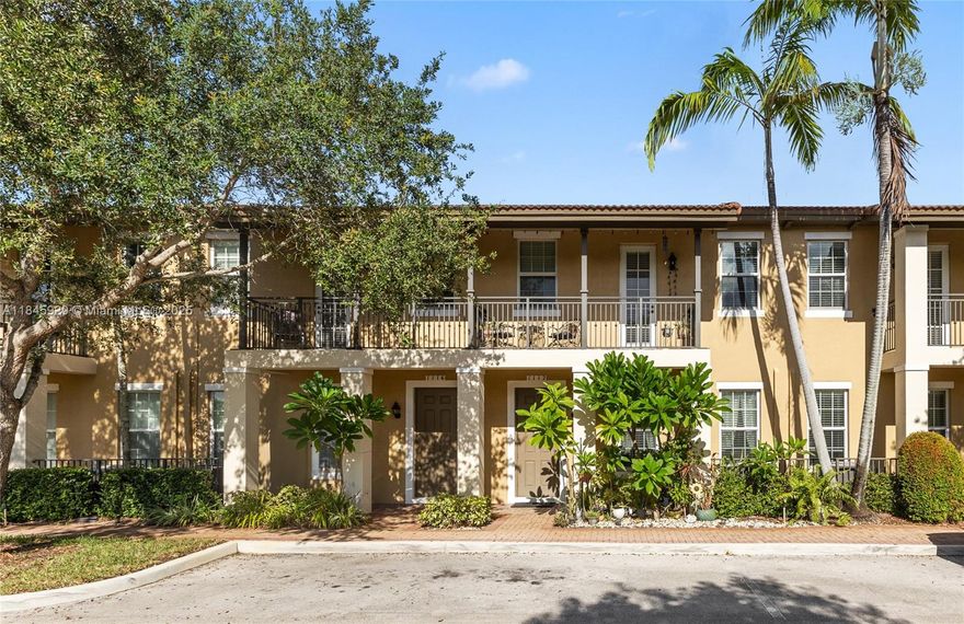 Spacious 3BR + loft, 3BA townhome in the sought-after gated community of Cobblestone! Enjoy a flexible layout with one bedroom and full bath on the first floor, plus a 2-car garage, private courtyard, and balcony. Modern kitchen with stainless steel appliances and granite counters, front-loading washer/dryer, and hurricane-impact windows throughout. Community amenities include clubhouse, pool, fitness center, kiddie room, office spaces, and manned gate with patrol. Internet, cable & HBO included. Alarm system with one-time activation fee. Close to top schools, shopping, and major highways!