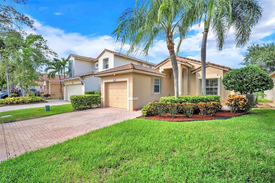 Enjoy lakeview living in this one-story house in the Gated Community of Emeral Estate in Weston. the home offer 3 bedrooms, 2 bathrooms. Spacious master bedroom with walk-in closets. Hurricane According shutters and brand-new A/C. Located in an A+ rated school district, this home is ideal for families. Community amenities include a gym and pool (Amenities currently under renovation) Rent include High-speed internet, cable, security alarm and lawn maintenance. Located near Emerald Estate Park with playground & Picnic area, basketball & Tennis courts and nearby shopping centers. No association approval needs it