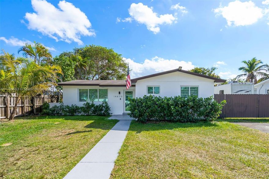 Discover this elegantly upgraded 4-bedroom, 2-bath home with no HOA! Remodeled in 2020, it features a modern kitchen with sleek appliances, stunning white marble countertops, and stylish finishes. The master bedroom boasts an en-suite bath for added privacy and comfort. Enjoy the convenience of a full-size washer and dryer. Step outside to a generous backyard with a charming terrace, perfect for entertaining and gatherings, with plenty of room for a pool. Located near schools, shopping, and major highways, this home is a rare find. Don’t miss out on this incredible opportunity—schedule your showing today!