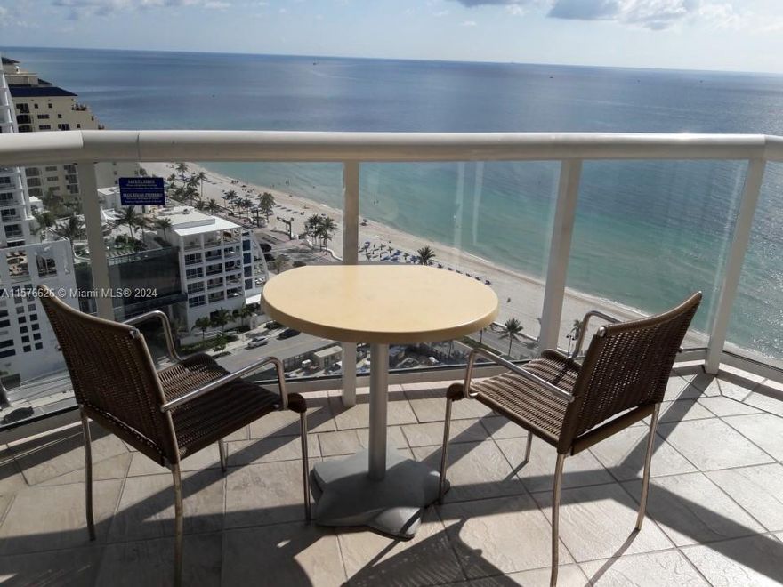 Rarely offered high floor King bed studio unit with fabulous views.  Discover the epitome of luxury beachfront living with this stunning condo hotel in Fort Lauderdale. Indulge in the breathtaking ocean views from your panoramic balcony. Enjoy world-class amenities such as a fitness center, spa, and swimming pool, plus 24-hour concierge service.