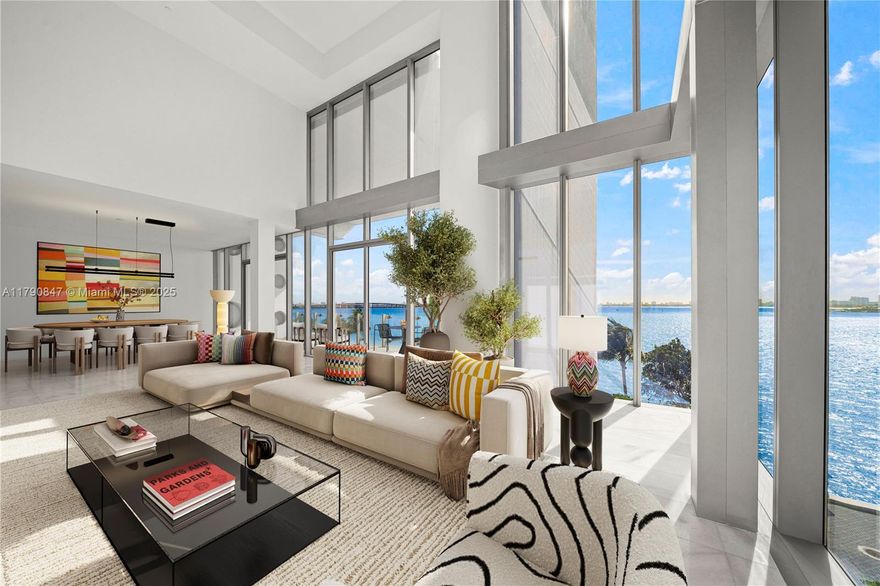 Be the first to live in your split-level dream residence at Missoni Baia! This two-story townhouse-style brand-new construction offers modern design, incl. marble floors/counters and Wolf/Sub-Zero appliances. Enjoy unobstructed bay views through floor-to-ceiling windows and on your private balcony. This expansive duplex features four bedrooms, plus an open den/study and staff quarters as additional luxury room options. Missoni Baia's resort-style amenities include an infinity-edge pool, spa, fitness center, social lounge, game room, tennis court & more. Located in the heart of Edgewater, Missoni Baia provides easy access to the city’s vibrant energy, while offering serene waterfront living. Design District, Wynwood, Brickell, Miami Beach and Miami airport are just moments away.